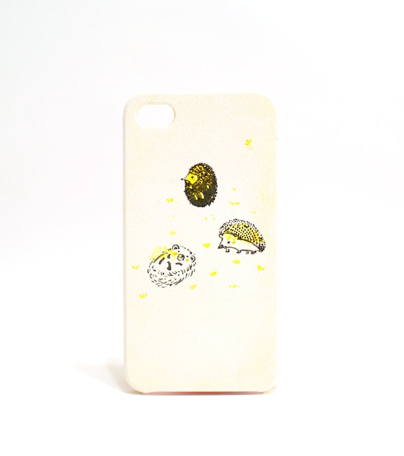 [Sun] hedgehog Apple iphone4 / 4S / 5 / 5S Handmade Phone Case Customizable - เคส/ซองมือถือ - พลาสติก ขาว