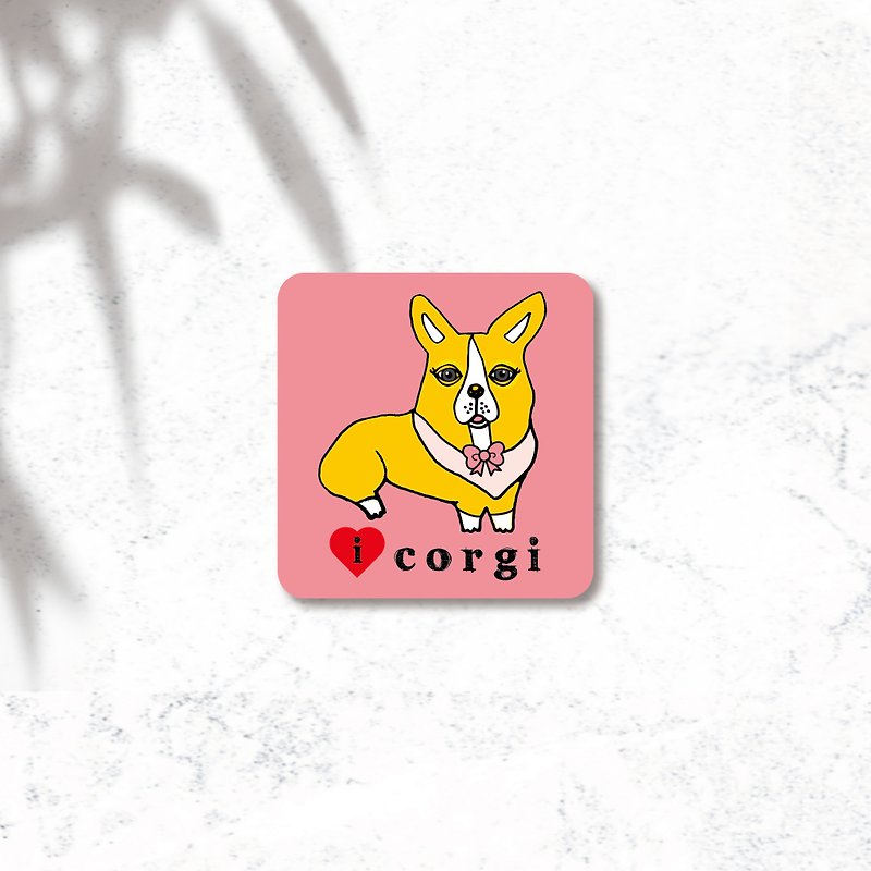 PL Illustration Design-Waterproof Dog Sticker-Corgi - Stickers - Paper Multicolor