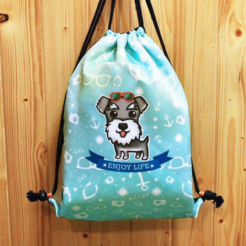 [Skilled cat x city cat] back beam mouth package snow satisfied that sunglasses marine blue and green - Drawstring Bags - Other Materials Green