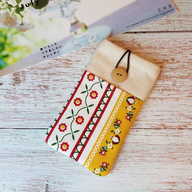 Sold out customized phone bag, mobile phone bag, mobile phone protective cloth cover-Flower Ben pattern (M-005B - Phone Cases - Cotton & Hemp Multicolor