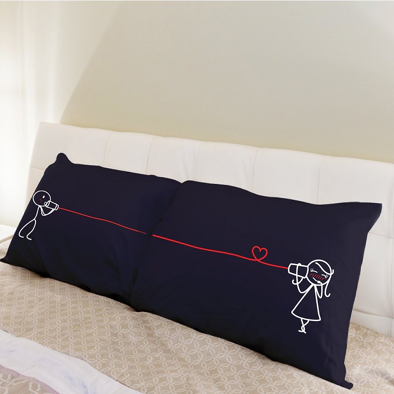 "Say I Love You Too" Boy Meets Girl couple pillowcases by Human Touch - Pillows & Cushions - Other Materials Blue