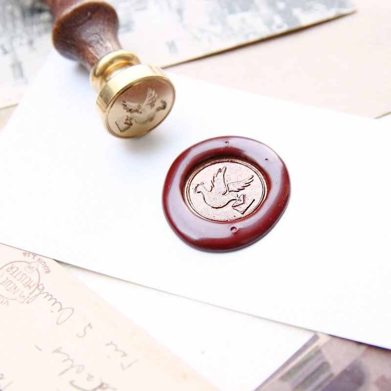 Sealing Wax Stamp Set w/a wax- Dove - Stamps & Stamp Pads - Other Metals Red