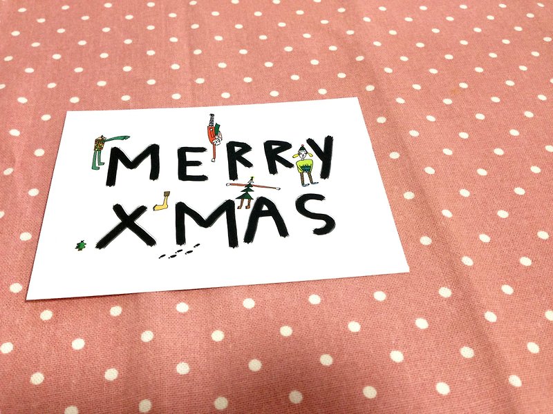 Christmas cards! ✿Macaron TOE Macaron toe ✿ MERRY XMAS / Christmas Postcard - Cards & Postcards - Paper White