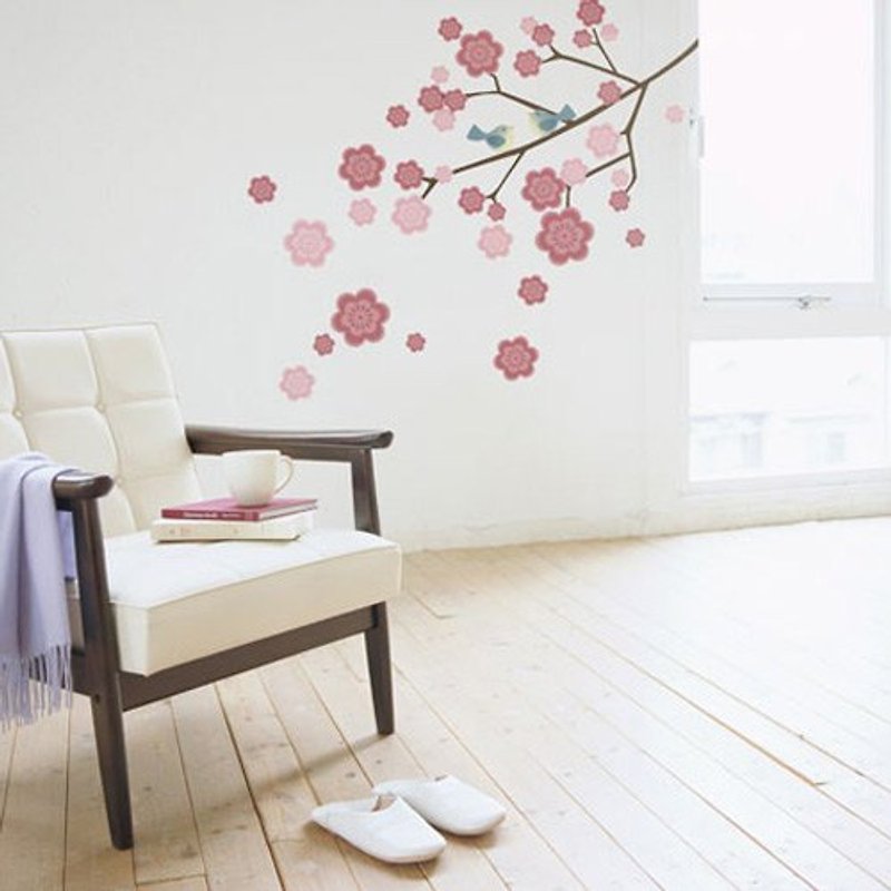 / Cherry Bird Birds and sakura / color Seamless wall stickers - Wall Décor - Other Materials Pink