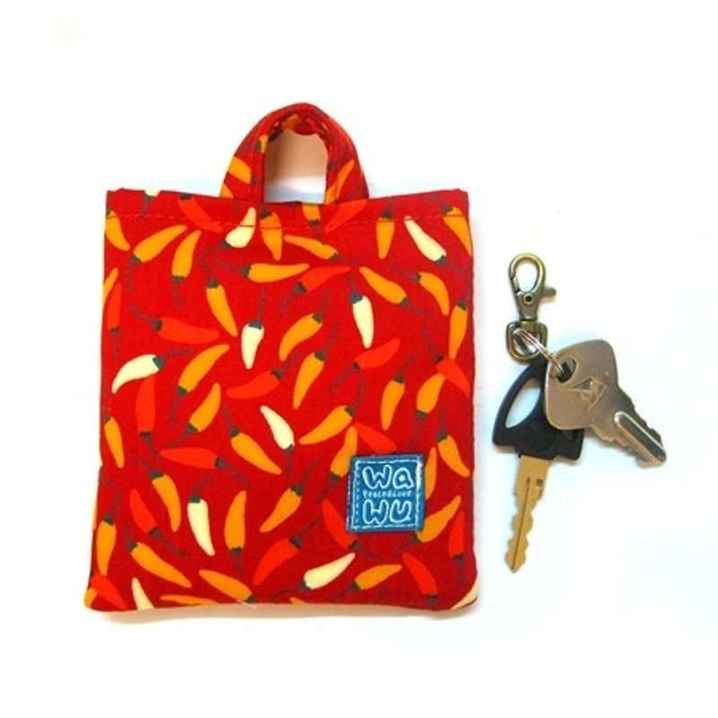 Sanitary napkins Bag (chili)/ toiletery bag - Other - Cotton & Hemp Red