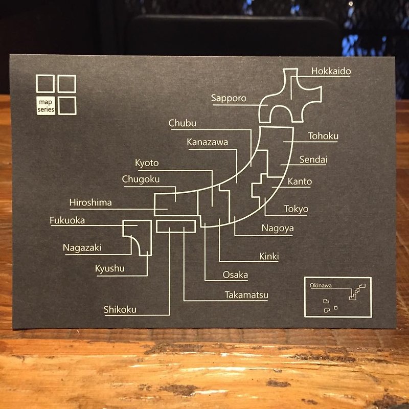 Cater- Japan Map Series Postcard - การ์ด/โปสการ์ด - กระดาษ สีดำ