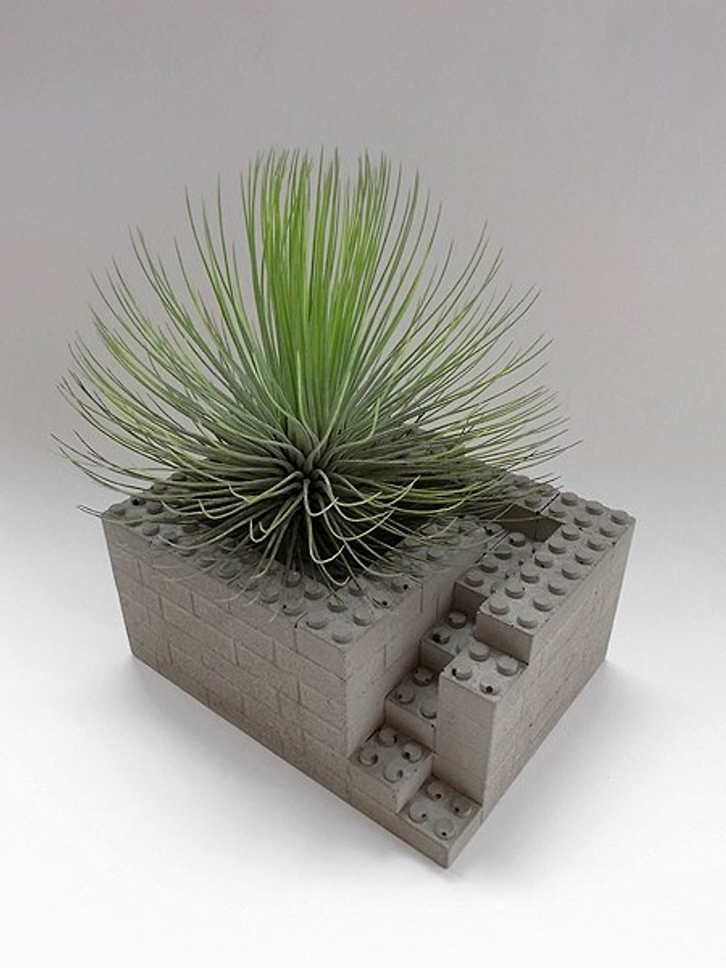 #6 Building block Cement flower - Plants - Cement Gray