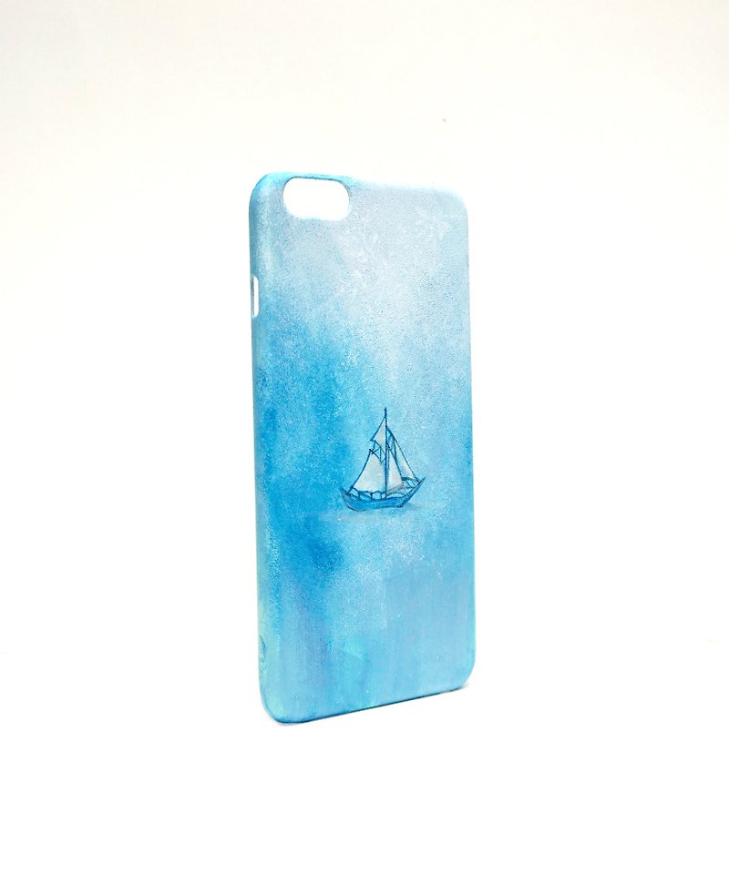 【Bon Voyage】handmade phone case - เคส/ซองมือถือ - พลาสติก สีน้ำเงิน