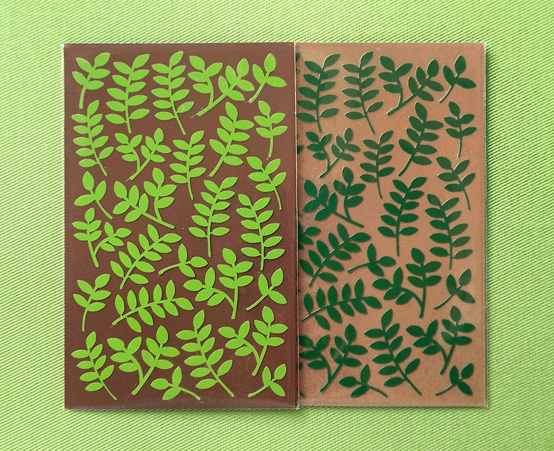 羽葉貼紙 - 貼紙 - 防水材質 綠色