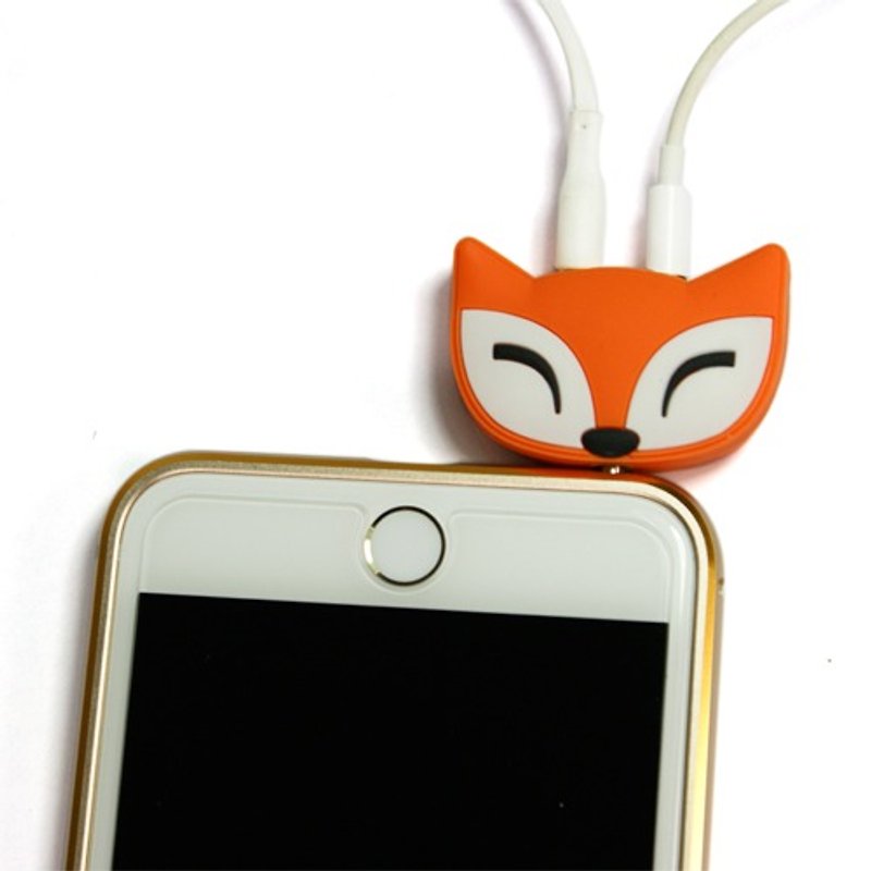 【DCI】Two-hole animal sound source sharing device (squinted fox/cute cat) - Headphones & Earbuds - Other Materials 