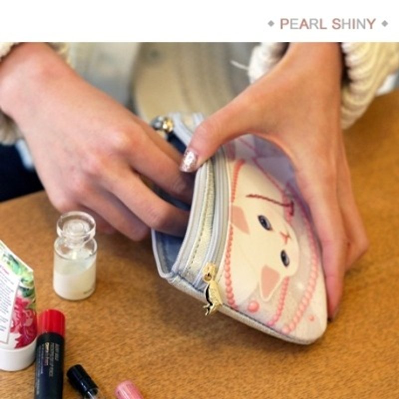 JETOY, Choo Choo sweet cat caramel bag _Pearl shiny J1502506 - อื่นๆ - หนังแท้ สีเทา