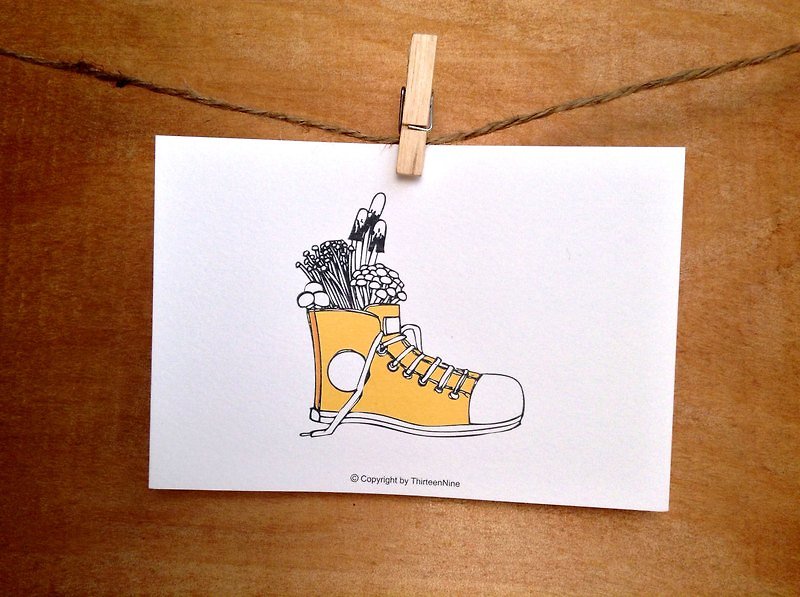 {139} illustration postcard - การ์ด/โปสการ์ด - กระดาษ สีเหลือง