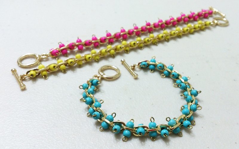 ★Fashion Cactus Bracelet～Colorful Pebble Series★ - Bracelets - Other Metals Multicolor