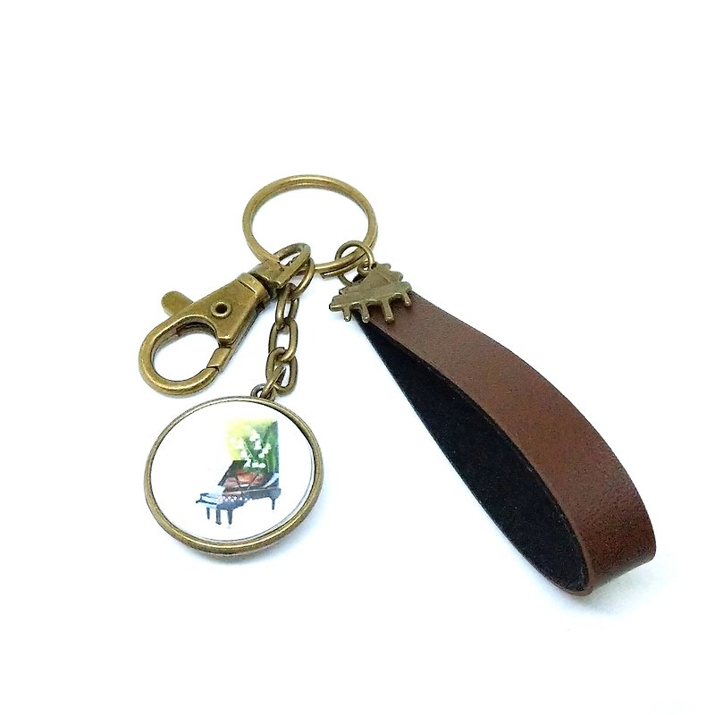 [Musical instrument time Gemstone key ring (double-sided) (additional pendants can be purchased)] customized customization [Mi Si Xiong] - Keychains - Other Metals Multicolor