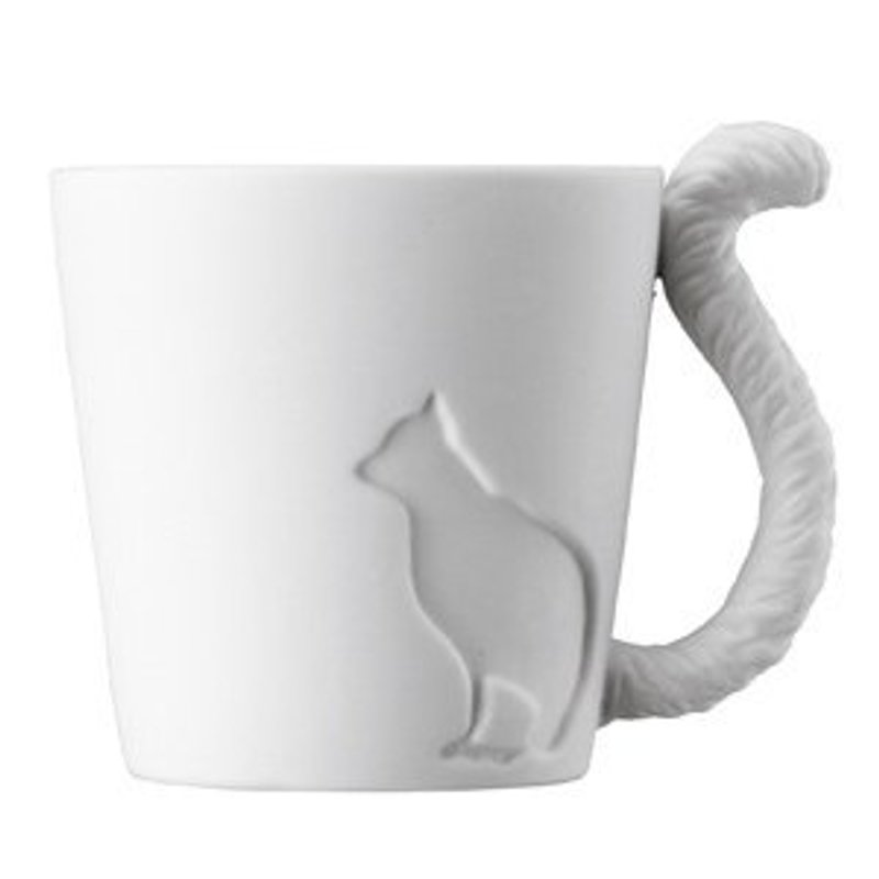 วัสดุอื่นๆ แก้วมัค/แก้วกาแฟ ขาว - KINTO - Mugtail cup fairy animal (cat)