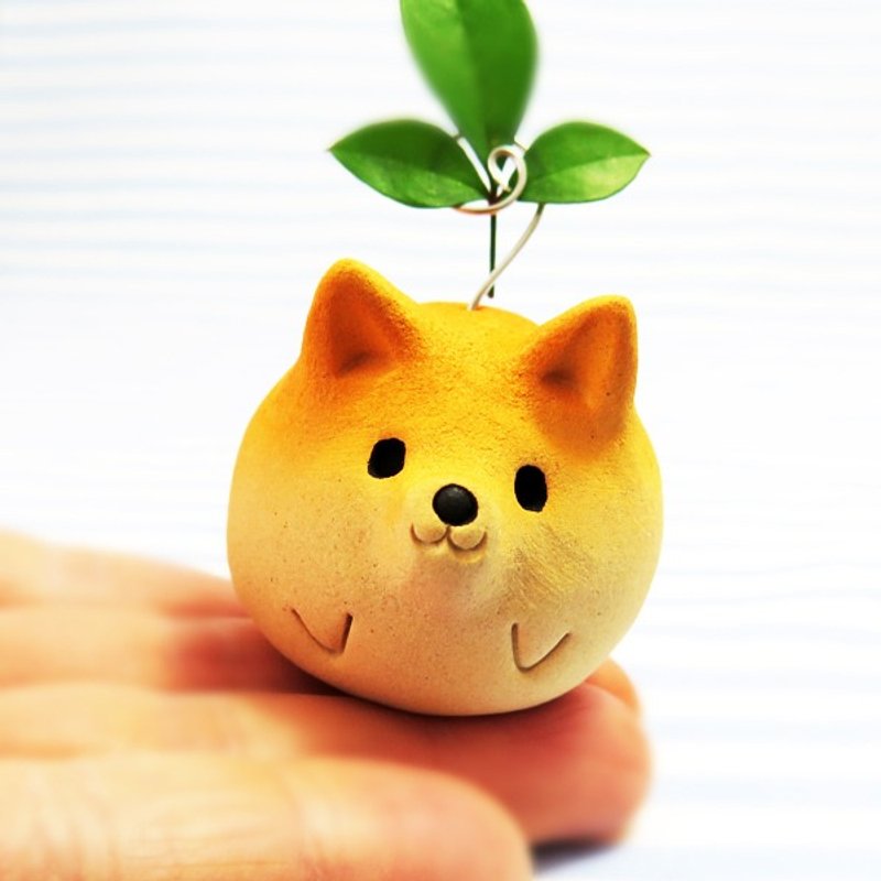 Shiba Inu figurine of Ceramics "The Shiba ball type 2" Shiba is the Japanese dog. - 擺飾/家飾品 - 其他材質 黃色