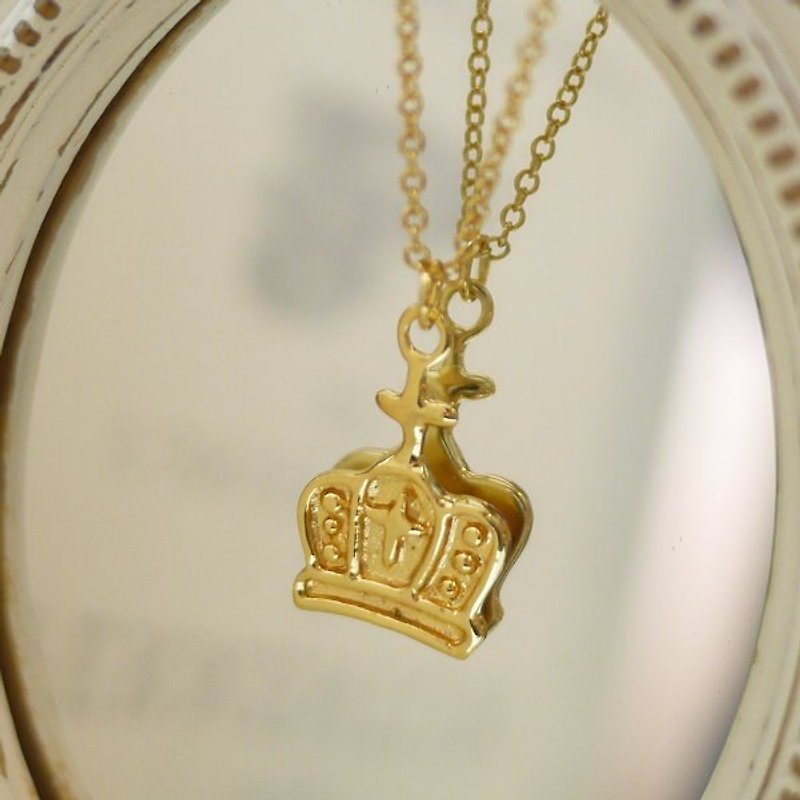【金＊夏琳 ‧ 飾品】 中世紀皇冠 --純銅/金色 - 項鍊 - 其他金屬 