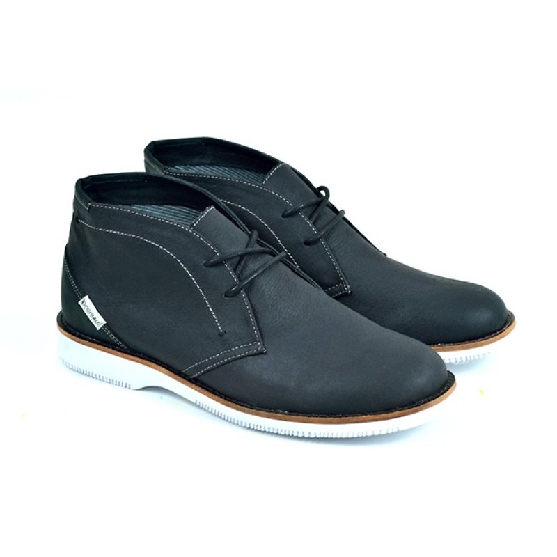 Dogyball City Shoes Pintes Desert Boots Imitated Leather Lightweight Material Black - ブーツ メンズ - その他の化学繊維 ブラック