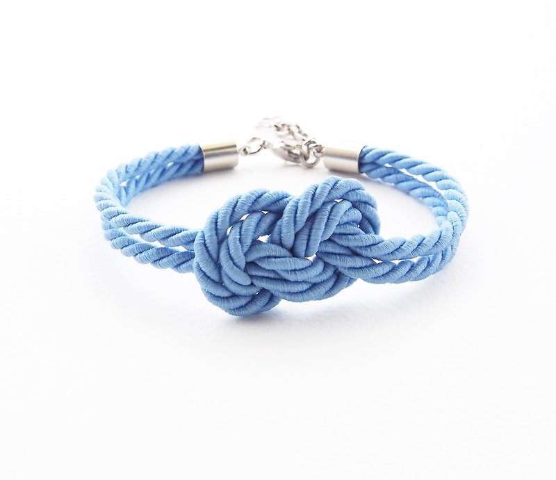 Matte cornflower blue infinity bracelet