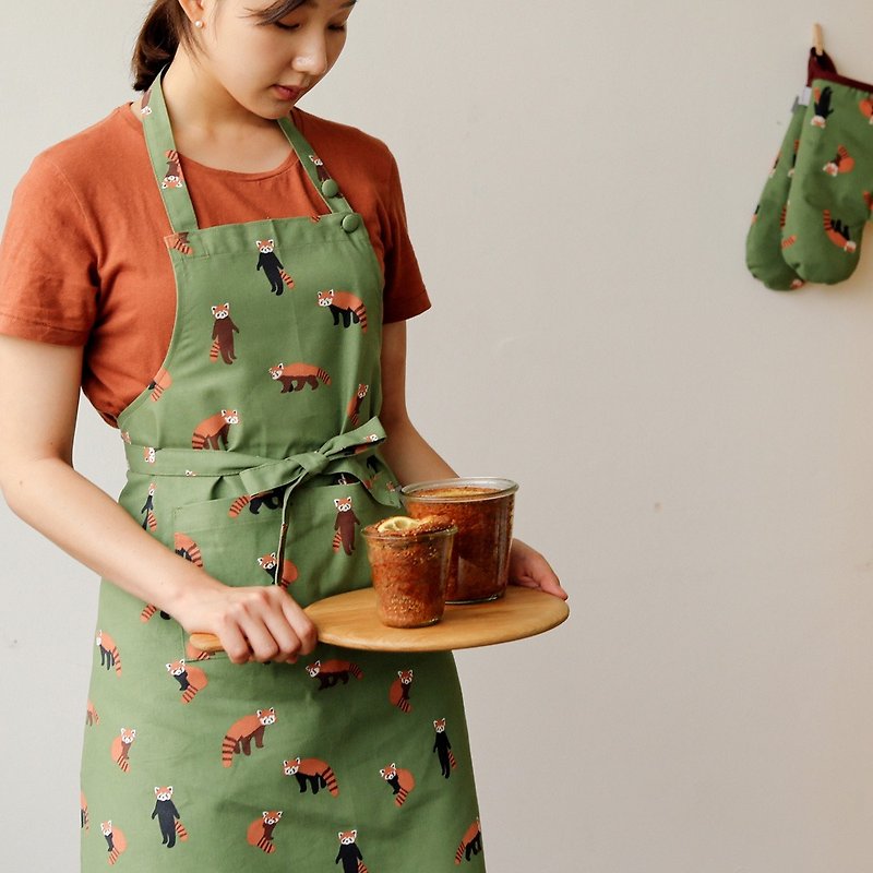 Dailylike home time cloth skirt -06 small raccoon, E2D21247 - Aprons - Other Materials Green