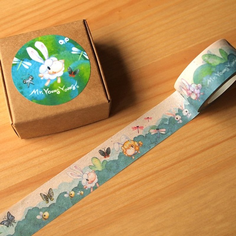Paper tape-sheep and good friends - Washi Tape - Paper Green