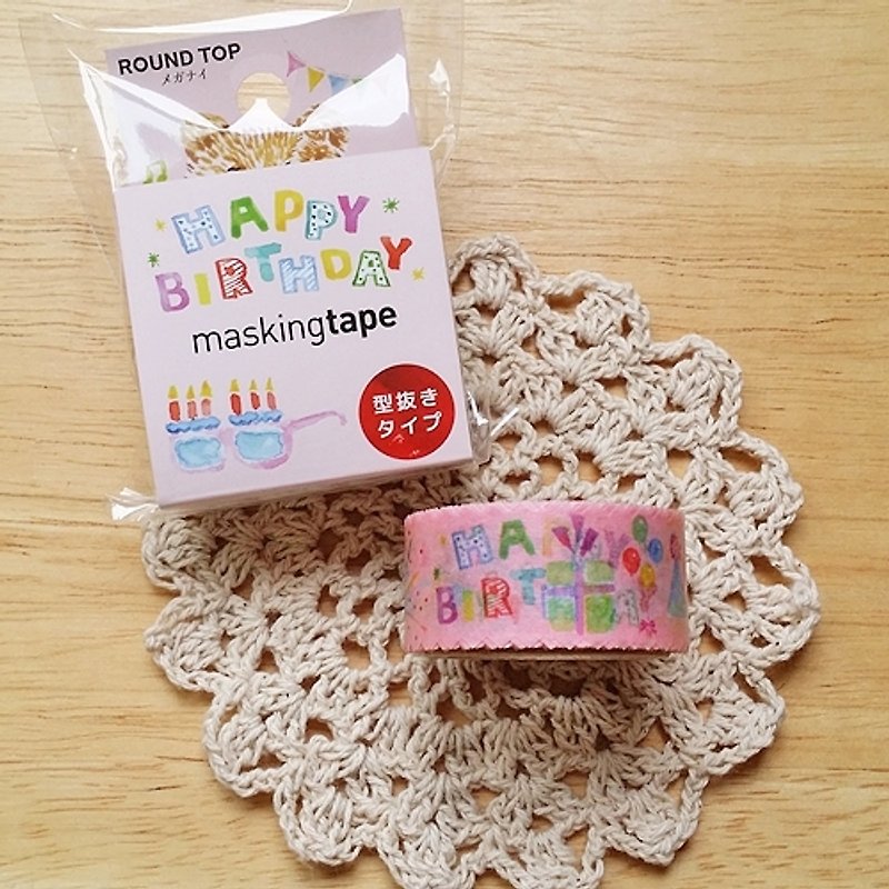 ROUND TOP x Meganai lace and paper tape [Birthday Party (RT-MKM-005)] - Washi Tape - Paper Pink