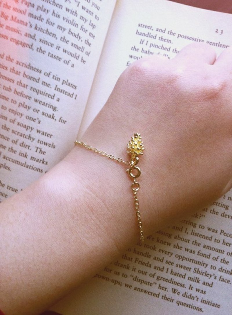 手工訂製款︱ 挪威的森林松果手鍊　情人節禮物 - ブレスレット - 金属 ゴールド