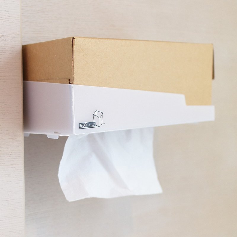 【OSHI】BOX PLUS Hanging Tissue Box Holder - กล่องทิชชู่ - พลาสติก ขาว