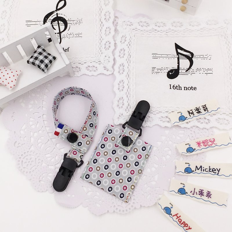 * Princess puff sugar - Hand Chain + pacifier clip clip-style peace symbol bags Shipping Pack ★ ★ strip can be customized to send the names of vanilla pacifier special ★ births C-4 - ผ้ากันเปื้อน - วัสดุอื่นๆ 