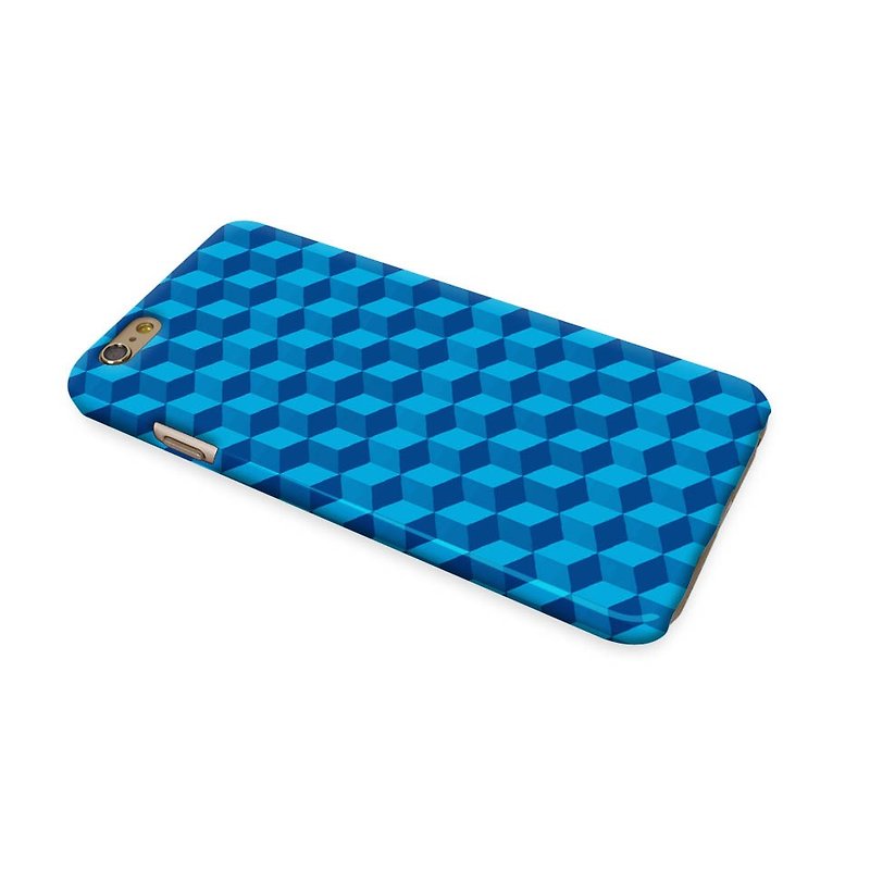 Geometric Blue Pattern 3D Full Wrap Phone Case, available for  iPhone 7, iPhone 7 Plus, iPhone 6s, iPhone 6s Plus, iPhone 5/5s, iPhone 5c, iPhone 4/4s, Samsung Galaxy S7, S7 Edge, S6 Edge Plus, S6, S6 Edge, S5 S4 S3  Samsung Galaxy Note 5, Note 4, Note 3,  - อื่นๆ - พลาสติก 