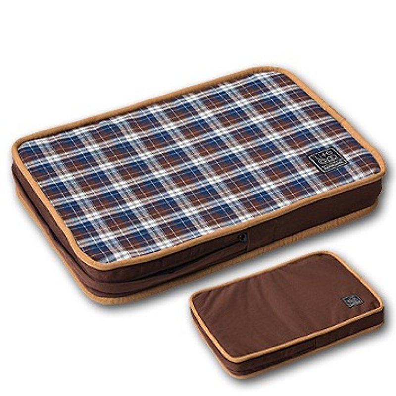 《Lifeapp》寵物緩壓睡墊XS (棕格紋) W45 x D30 x H5 cm - 寵物床墊/床褥 - 紙 咖啡色