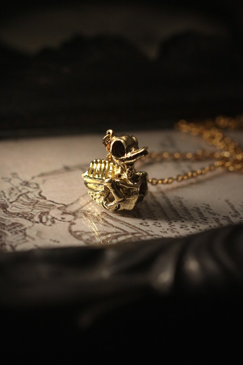 Duck Skeleton Charm Necklace by Defy. - Necklaces - Other Metals 