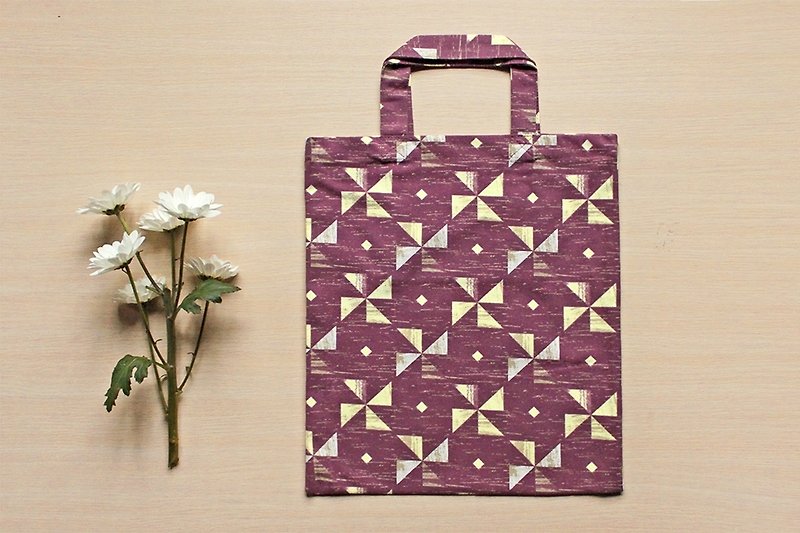 2014春季拼木紋系列-A4扁平包/莧菜紫紅色 - กระเป๋าถือ - วัสดุอื่นๆ สีน้ำเงิน