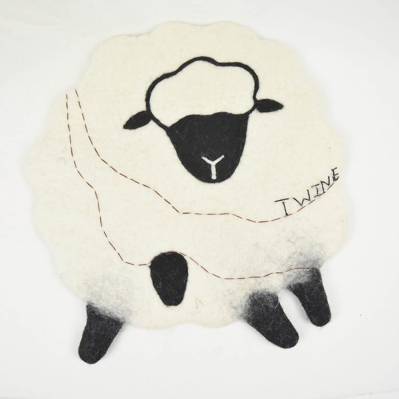 羊毛氈肥動物坐墊-肥羊-公平貿易 - 地墊/地毯 - 羊毛 白色