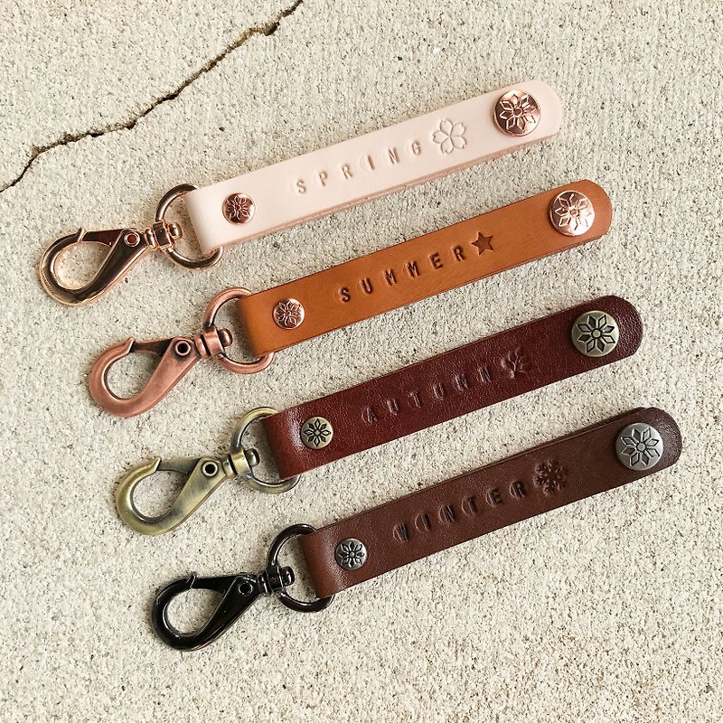 Austin Leather Keychain/Pendant/-Oak White/Maple Leaf Brown/Burnt Brown/Autumn Chestnut - ที่ห้อยกุญแจ - หนังแท้ สีนำ้ตาล