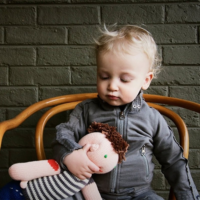 美國 Blabla Kids | 純棉針織娃娃(小隻) - 搖滾男孩 B21052600 - 嬰幼兒玩具/毛公仔 - 棉．麻 藍色