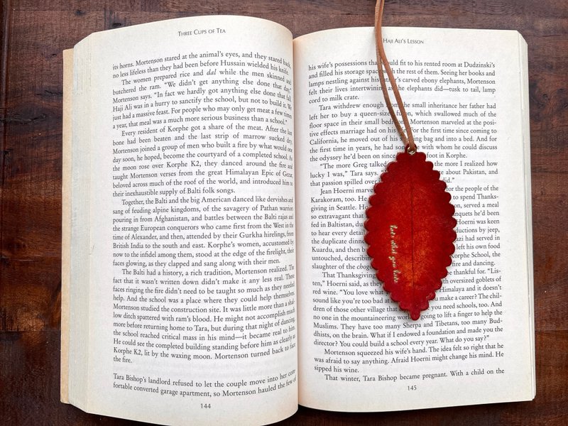 Genuine Leather - Traveler's Bookmark - Red - Customizable exclusive English typing service - Cards & Postcards - Genuine Leather Red