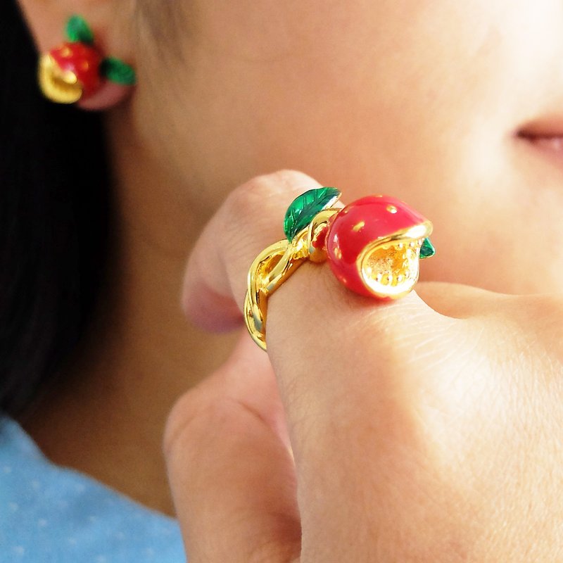 Glorikami RedHunting Flower Ring - แหวนทั่วไป - โลหะ สีแดง
