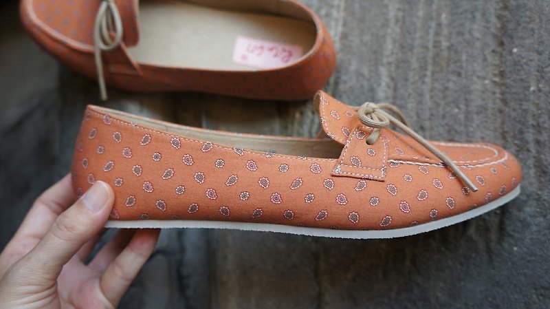 Rita617 Clementine flower flat shoe Limited (YUWA Sanae cloth paragraph) - Women's Casual Shoes - Genuine Leather Orange