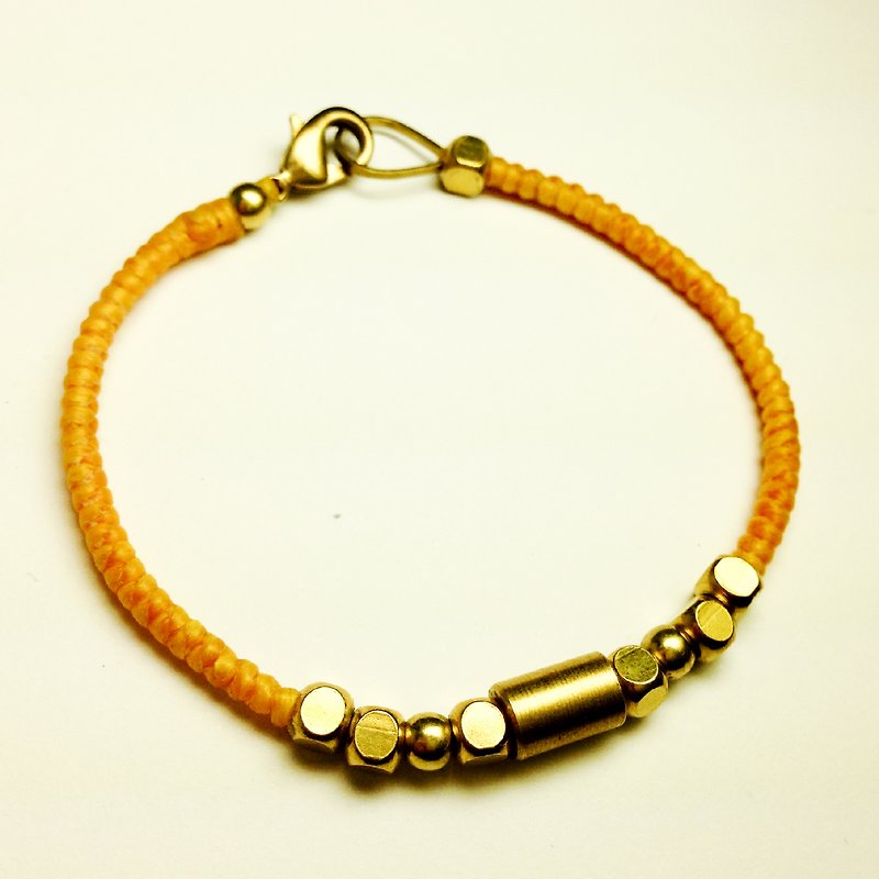 Yellow movement. Simple Collection Sugar Nok Hand Wax Bronze Bracelet - Bracelets - Waterproof Material Yellow
