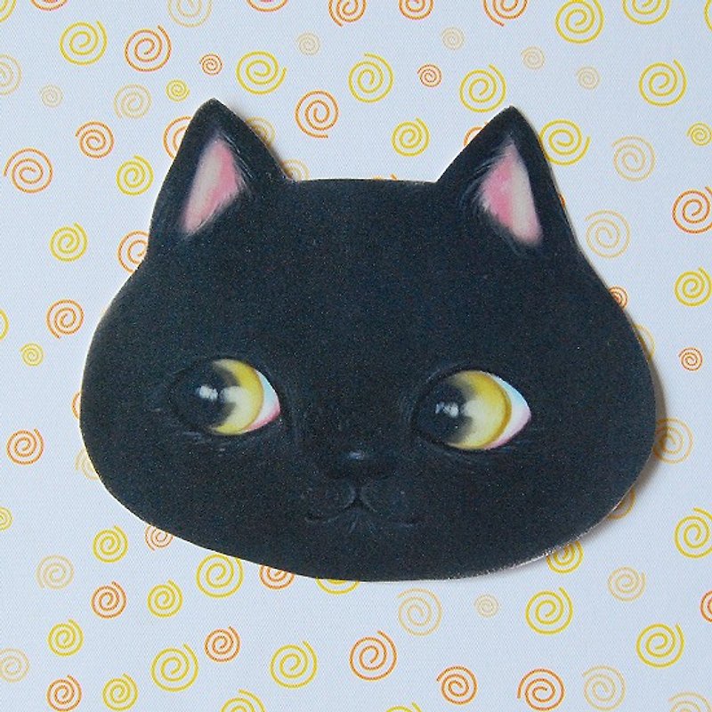 fish cat Black cat ID - สติกเกอร์ - กระดาษ สีดำ