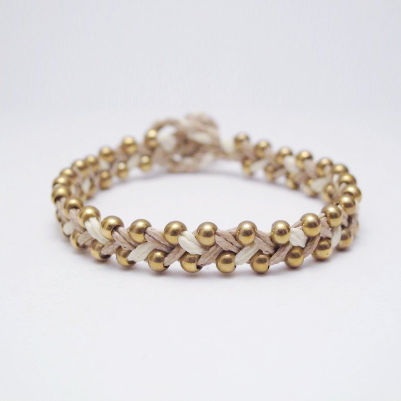 Orange Mu] [MUCHU wax rope. Brass woven bracelet / wristband RB012 - Bracelets - Other Metals Multicolor
