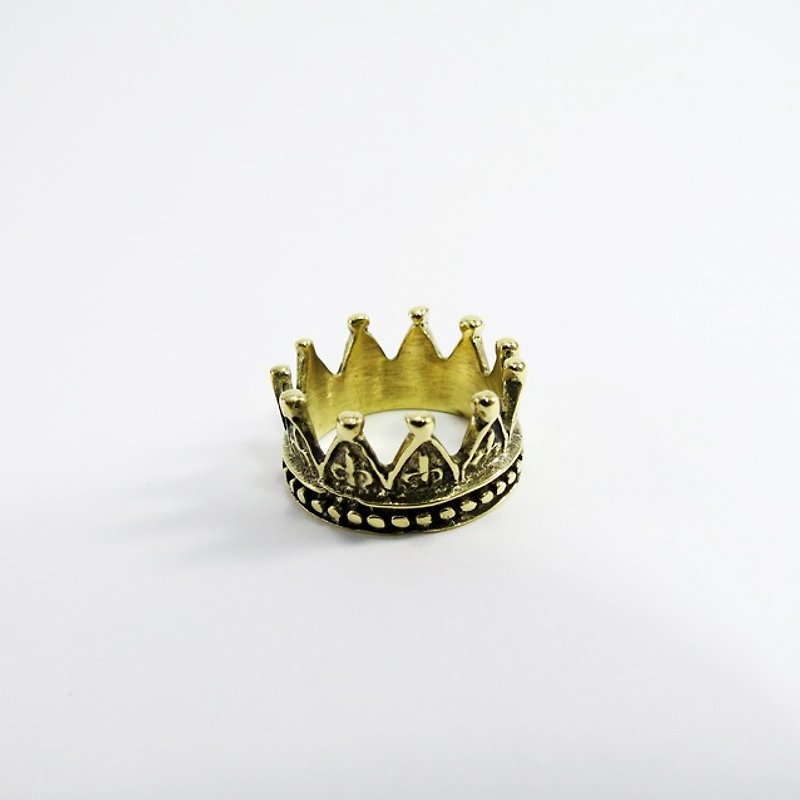 皇冠型黃銅戒指 - 戒指 - 其他金屬 橘色