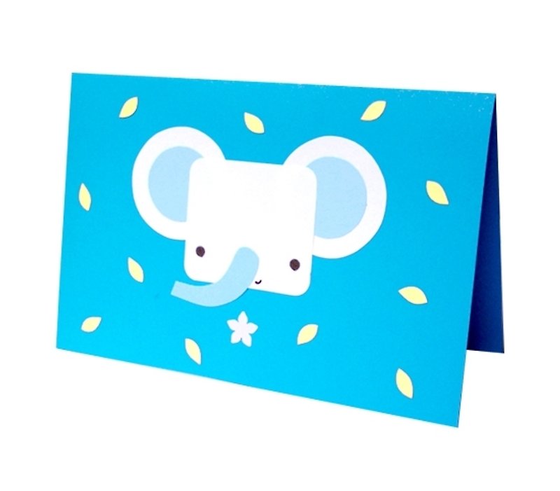 Handmade card _ cute elephant... universal card, birthday card - การ์ด/โปสการ์ด - กระดาษ สีน้ำเงิน