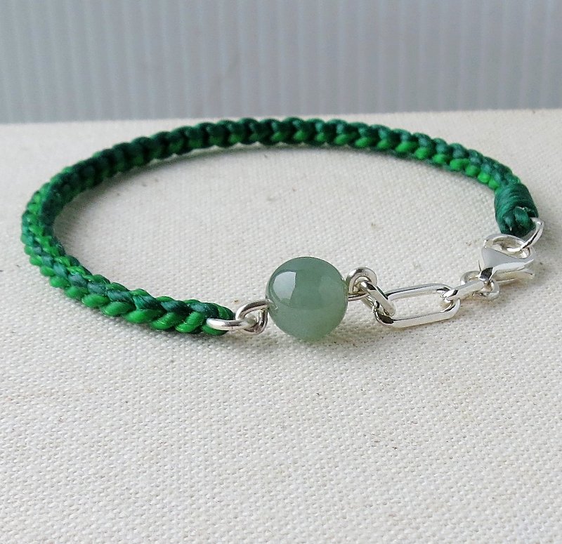 [Opium poppy ﹞ ﹝ love ‧] silver chain ***fashion lucky pledge wax line silk ice kinds of jade bracelet emerald green lake*** Gift stereotyped series [attached] - สร้อยข้อมือ - เครื่องเพชรพลอย 