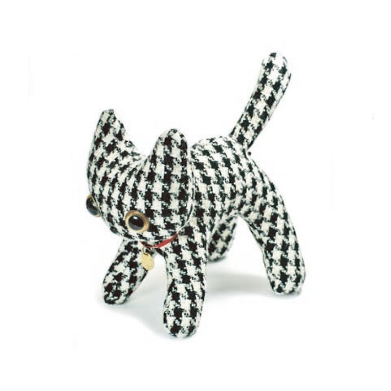 Winter limited edition - Houndstooth doll size cat doll - Japanese handmade - Stuffed Dolls & Figurines - Other Materials Multicolor