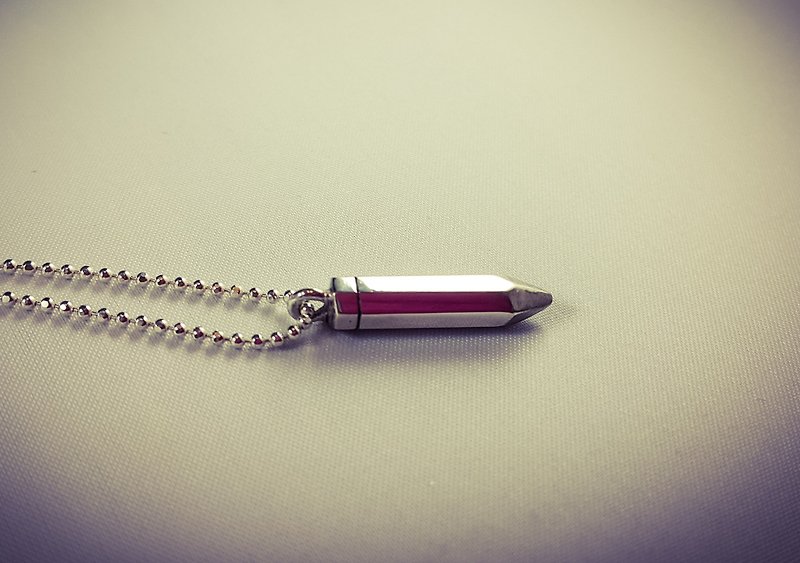 The pen pencil sterling silver necklace / clavicle chain / graduation gift / anniversary / Valentine's Day - สร้อยคอทรง Collar - โลหะ หลากหลายสี