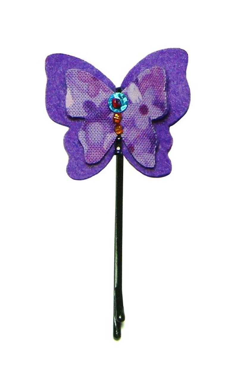 蝴蝶髮夾-P1 - 髮飾 - 其他材質 紫色