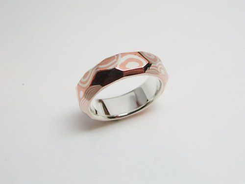 元素47金屬工藝工作室 木目金戒指 (銀銅材質) 木紋金 客製 Mokume Gane(可另訂對戒)