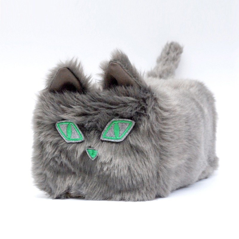 Kittichou tissue box貓咪面紙盒套/俄羅斯藍貓(長毛) - 裝飾/擺設  - 其他材質 灰色
